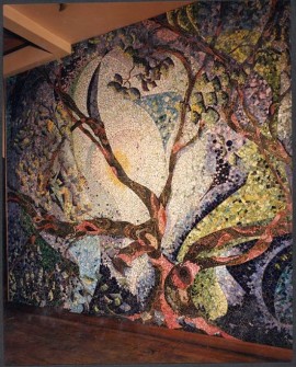 "Orchard Tree" Wall mosaic of ceramic glass & copper